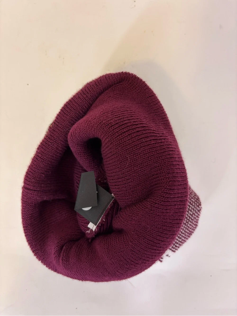 The North Face Winter Pom Beanie - Burgundy, White, Tan Unisex, One Size